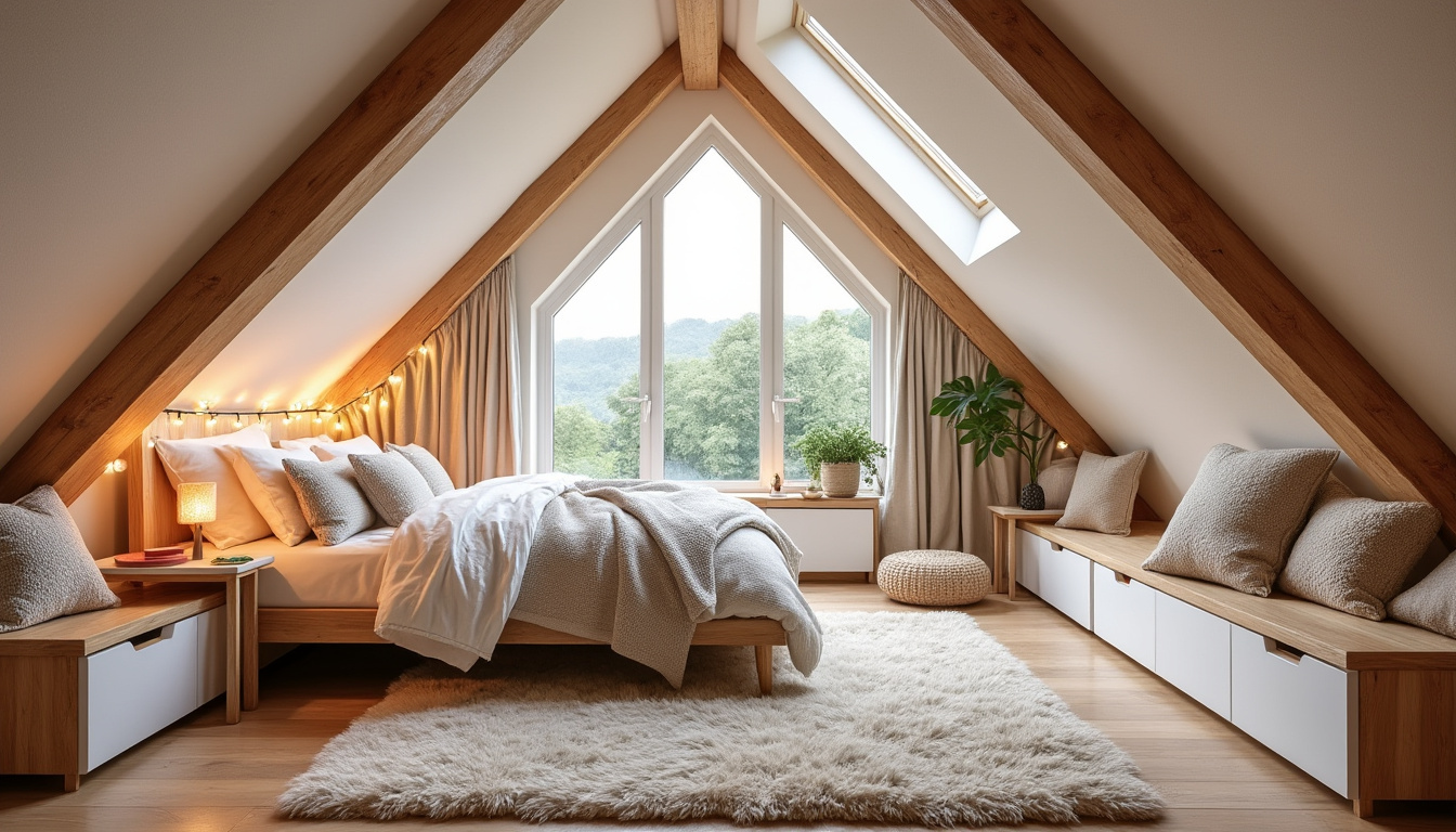 Lire la suite à propos de l’article Aménager une chambre mansardée façon cocooning : couleurs, meubles adaptés et astuces pour les angles
