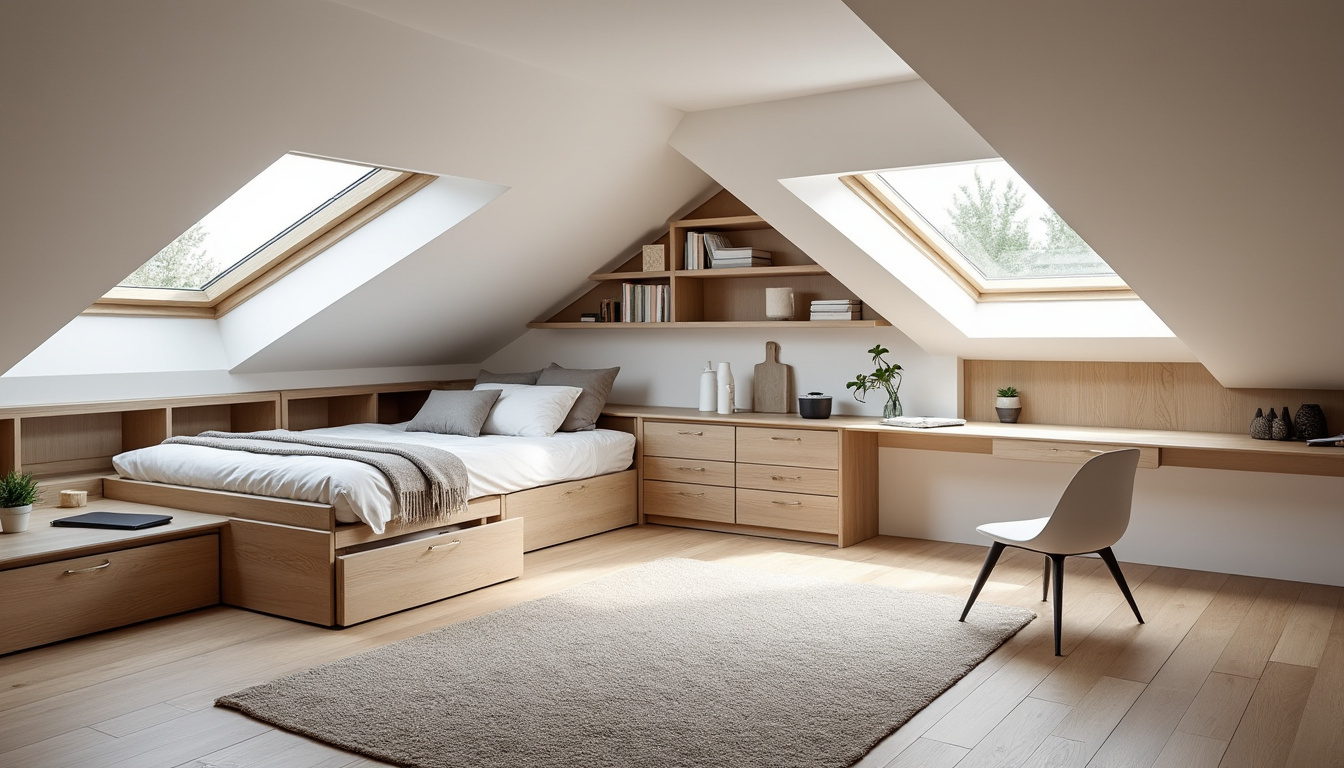 Lire la suite à propos de l’article Petite chambre mansardée : comment optimiser chaque centimètre carré avec des meubles sur mesure ou astucieux