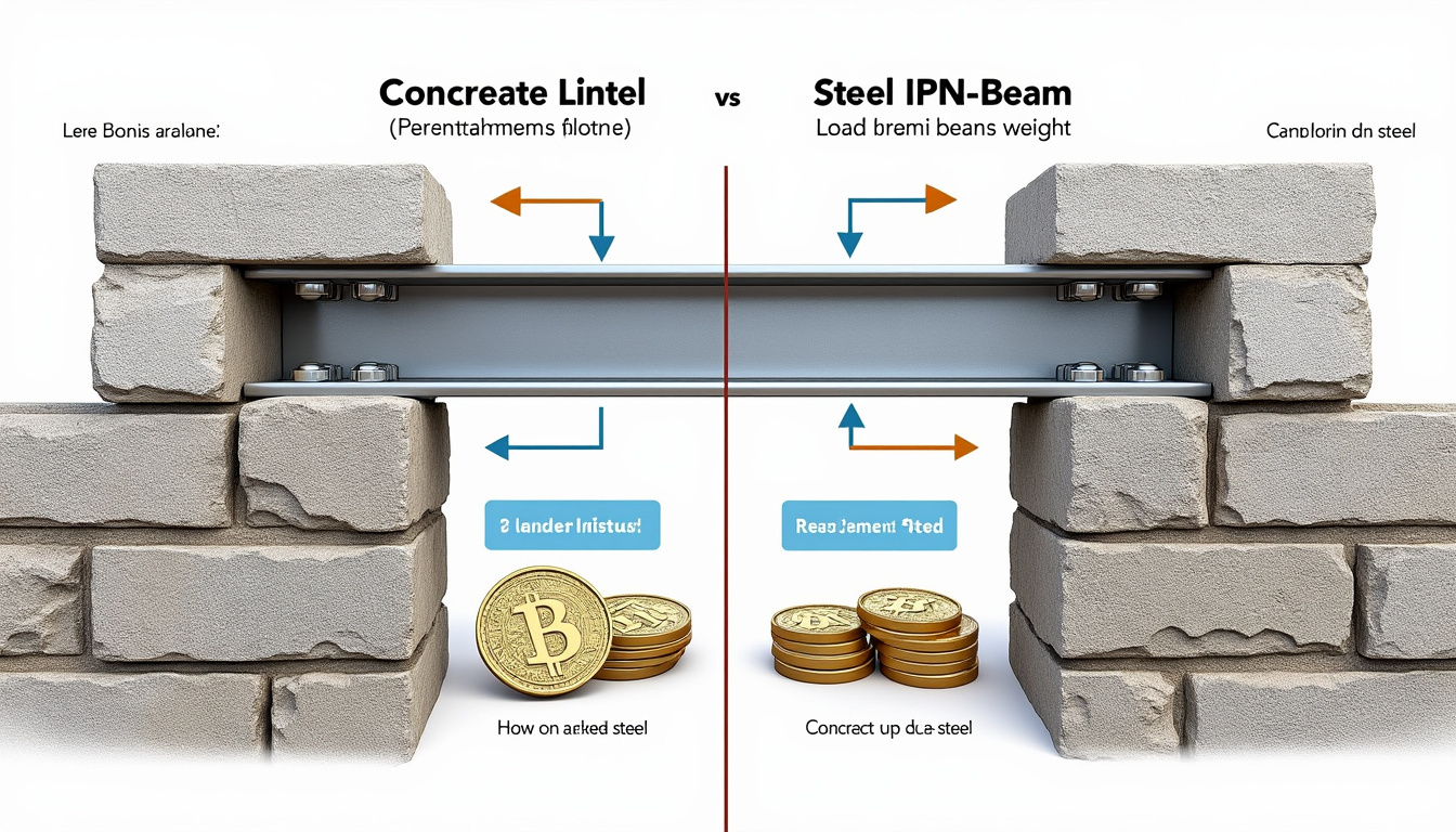 You are currently viewing Linteau béton ou IPN métallique : différences, charges supportées, prix et dans quel cas choisir l&rsquo;un ou l&rsquo;autre